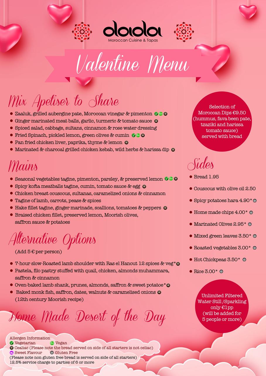 Valentines Menu
